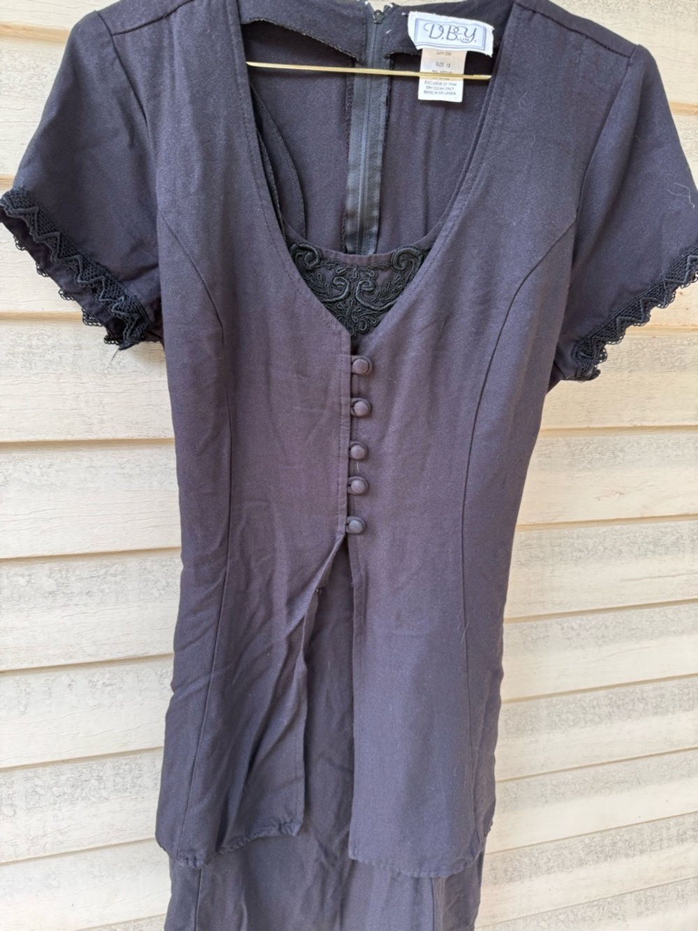 DBY Black Short-Sleeve Vintage-Inspired Dress